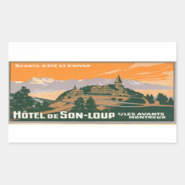 Hotel de son-loup Montreux Schweiz Rektangulärt Klistermärke