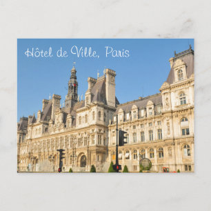 Hotel de Ville i Paris, Frankrike Vykort