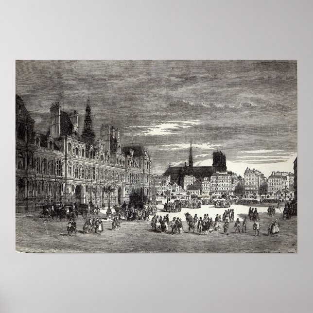 Hotel de Ville, Paris, 1847 Poster (Framsidan)