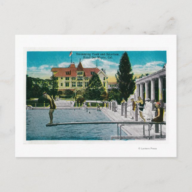 Hotel Del Monte Swimming Tank och Solarium Vykort (Framsida)