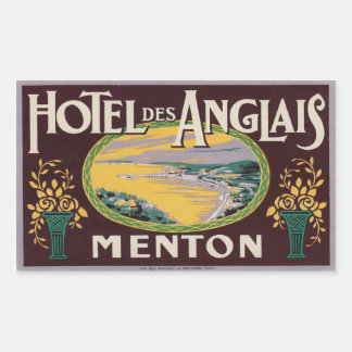 Hotel des Anglais (Menton Frankrike) Rektangulärt Klistermärke