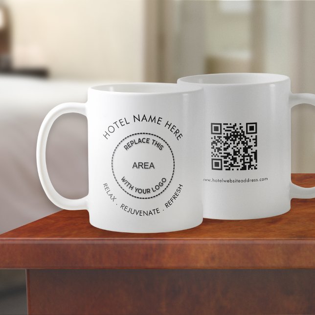 Hotel eller Guest House-Logotyp Quote QR-kod Kaffemugg (Skapare uppladdad)