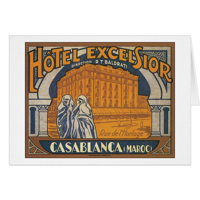 Hotel Excelsior Casablanca Hälsningskort (Framsidan Horizontal)