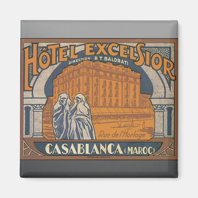 Hotel Excelsior Casablanca (Maroc), Vintage Magnet (Framsidan)