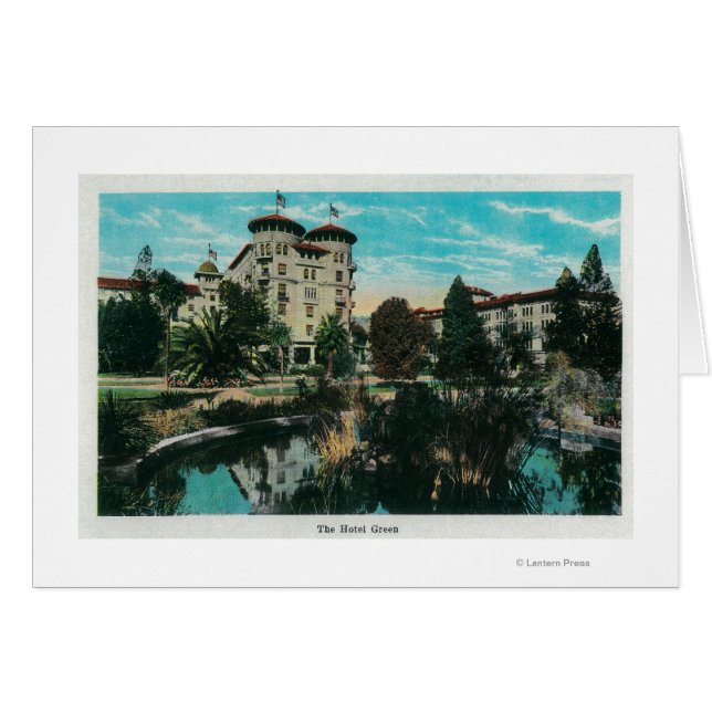 Hotel Grönt and GroundsPasadena, CA Hälsningskort (Framsidan Horizontal)