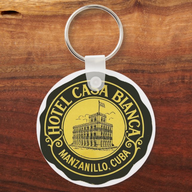 Hotel, Kuba, Vintage Keychain Nyckelring (Framsida)