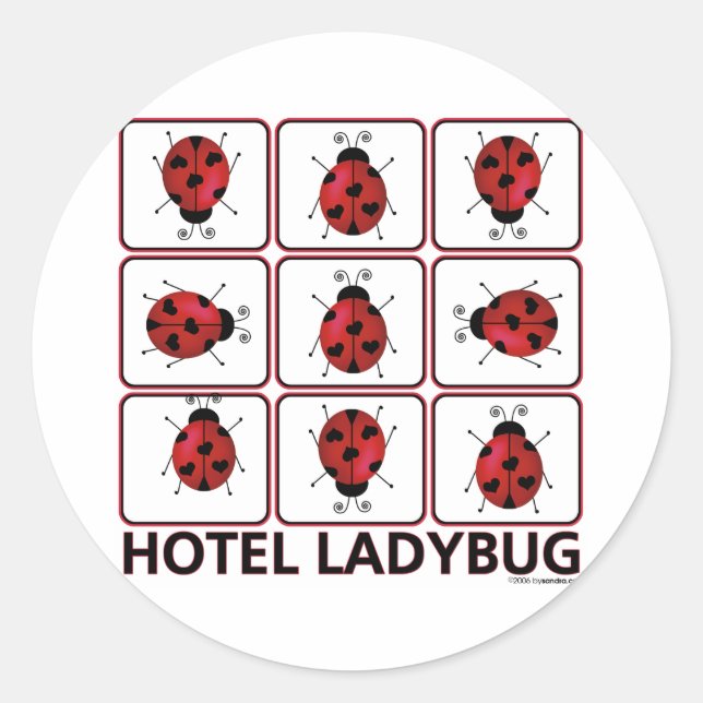 Hotel Ladybug Runt Klistermärke (Framsida)