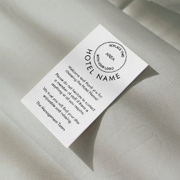 Hotel Logotyps välkomstkort Gästrum valfri Färg Tilläggskort