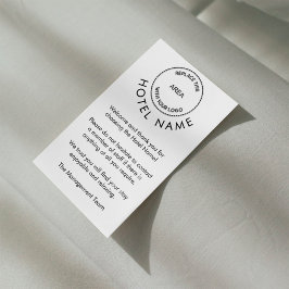 Hotel Logotyps välkomstkort Gästrum valfri Färg Tilläggskort