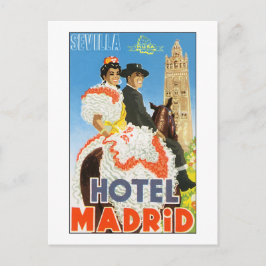 Hotel Madrid Vintage resor Poster Vykort
