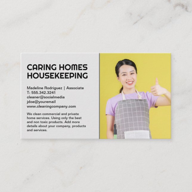 Hotel Maid Services | Janitor Visitkort (Framsida)