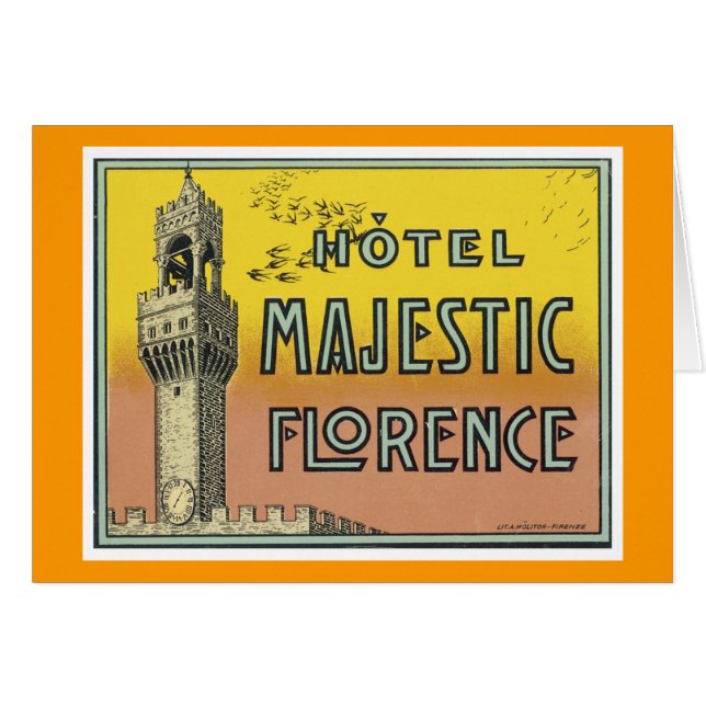Hotel Majestic Florence Hälsningskort (Framsidan Horizontal)