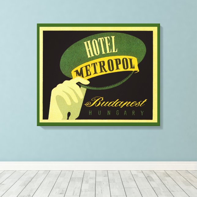 Hotel Metropol Budapest Ungern Bellhoppsmössa Canvastryck (Insitu (trägolv))