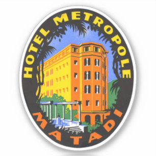Hotel Metropole Matadi Afrika Sticker Klistermärken