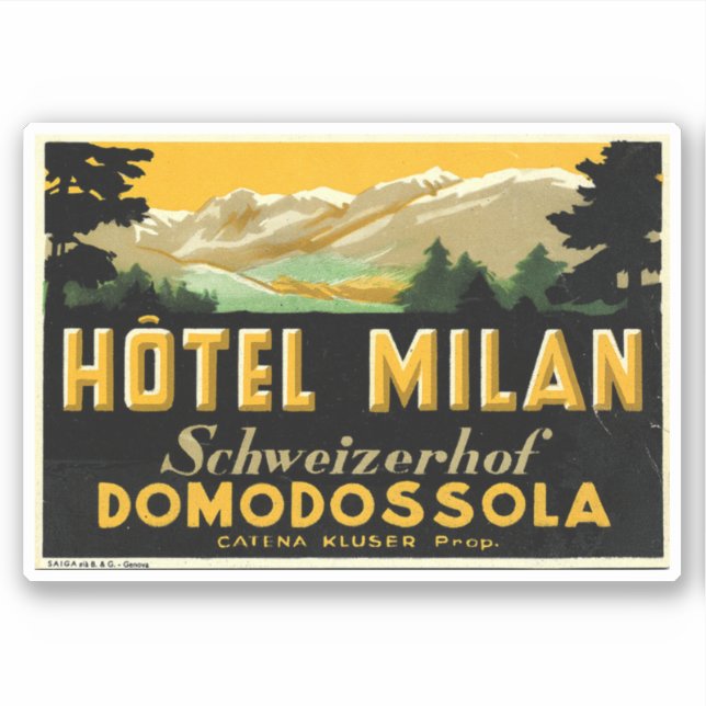 Hotel Milan Italien Klistermärken (Framsida)