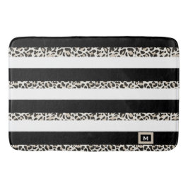 Hotel Monogram Black Ro Guld White Stripe Badrumsmatta