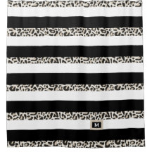 Hotel Monogram Black Ro Guld White Stripe Bath