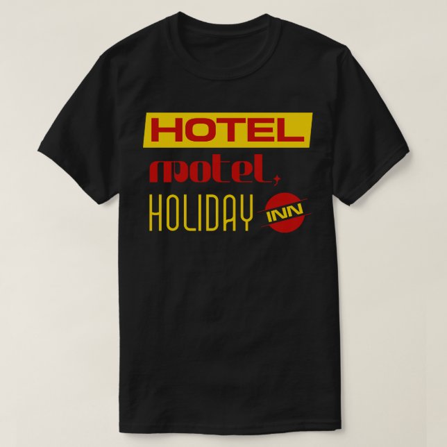 Hotel Motel Inn-tecken för Helgdag T Shirt (Design framsida)