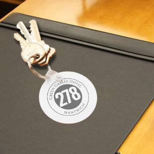 Hotel Namn Plus-rumsnummer i en nyckelkedja Nyckelring