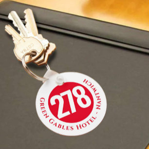 Hotel Namn Plus-rumsnummer i en nyckelkedja Nyckelring