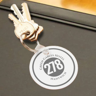 Hotel Namn Plus-rumsnummer i en nyckelkedja Nyckelring