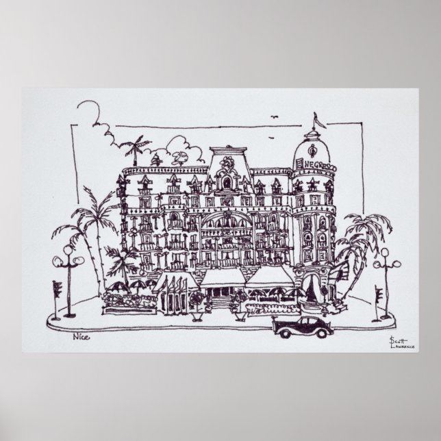 Hotel Negresco Engelsk Propromenad | Nice, Frankri Poster (Framsidan)