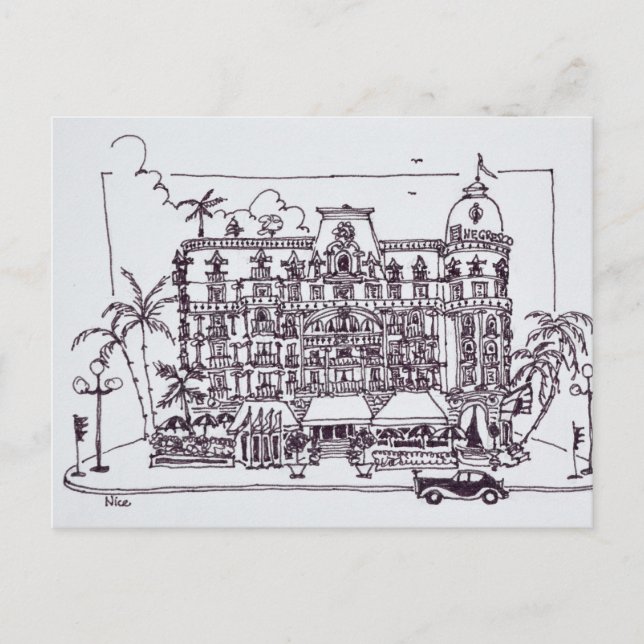 Hotel Negresco Engelsk Propromenad | Nice, Frankri Vykort (Framsida)