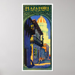 Hotel Plaza Havana vintage resor poster