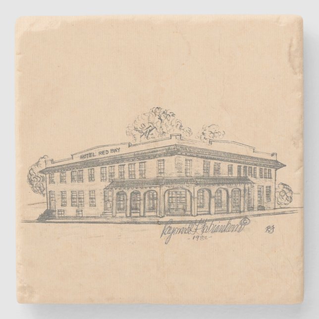 Hotel Red Bay Marble Stone Underlägg (Framsidan)