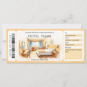 Hotel Reservation Staycation Gift-certifikat Inbjudningar