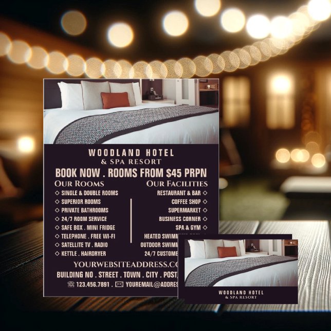 Hotel Room, Hotel Accomodation Advertising Flygblad (Skapare uppladdad)