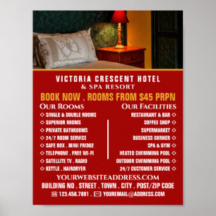 Hotel Room, Hotel Accomodation Advertising Poster