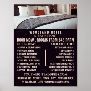 Hotel Room, Hotel Accomodation Advertising Poster