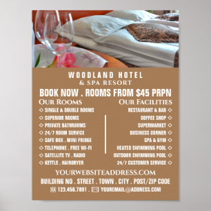 Hotel Room, Hotel Accomodation Advertising Poster