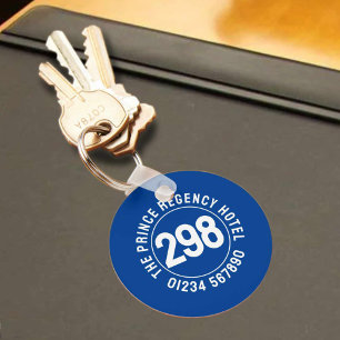 Hotel Room Nyckel Fob med rumsnummer Nyckelring