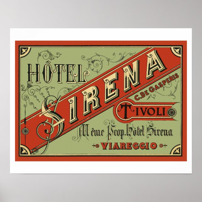 Hotel Sirena (Tivoli - Italien) Poster (Framsidan)