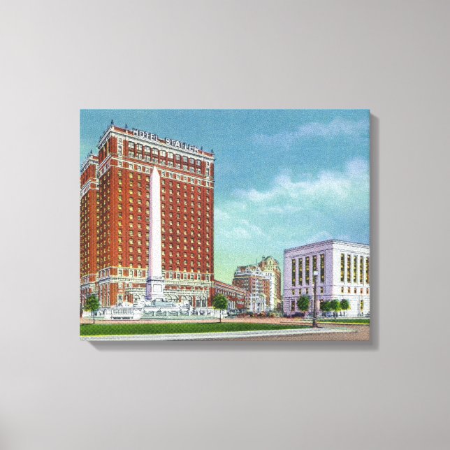 Hotel Statler och NY State Office Bldg Canvastryck (Framsida)