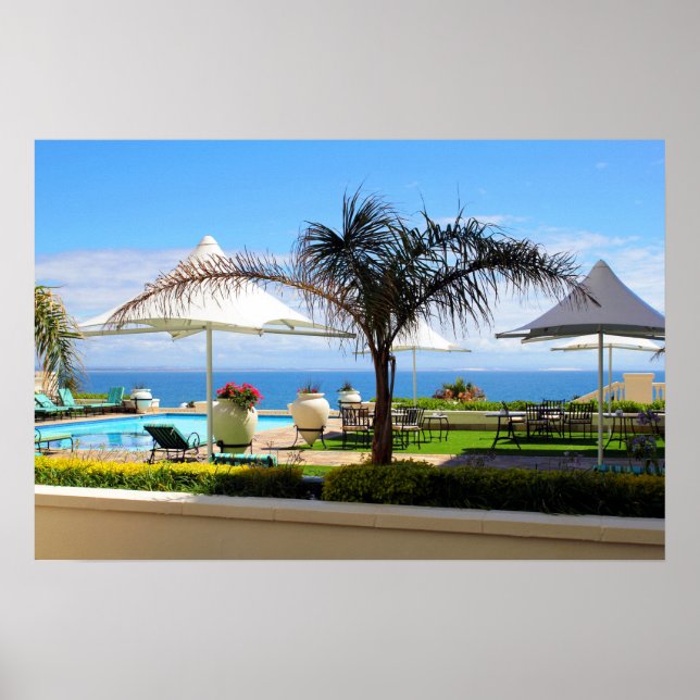 Hotel Swimming Bassäng och Gardens Poster (Framsidan)