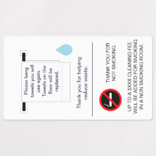 Hotel Towel and Smoking Sign Klistermärke