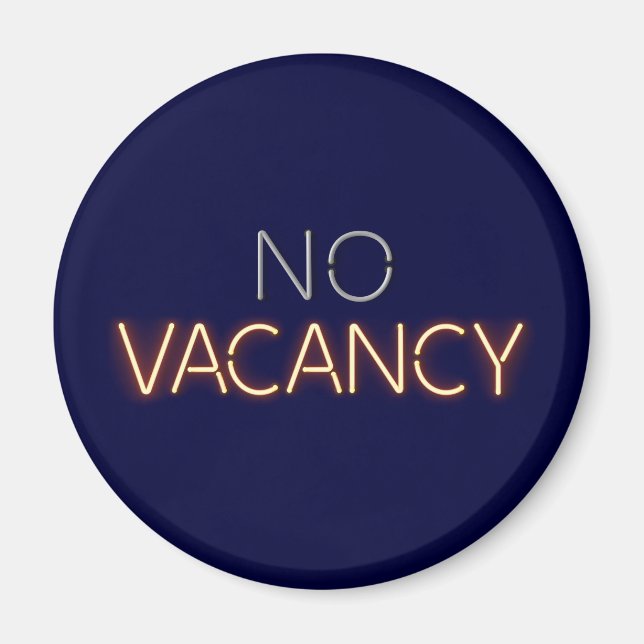 Hotel Vacancy Inga vaccinationer Neon Ljus Magnet (Framsidan)