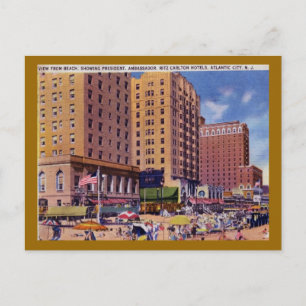 Hotell, Atlantic City, New jersey 1933 Vintage Vykort