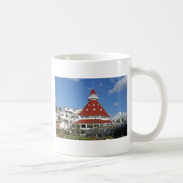 Hotell Del Coronado från strand Kaffemugg (Höger)