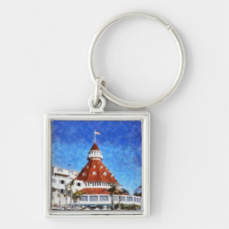 Hotell Del Coronado Fyrkantig Silverfärgad Nyckelring