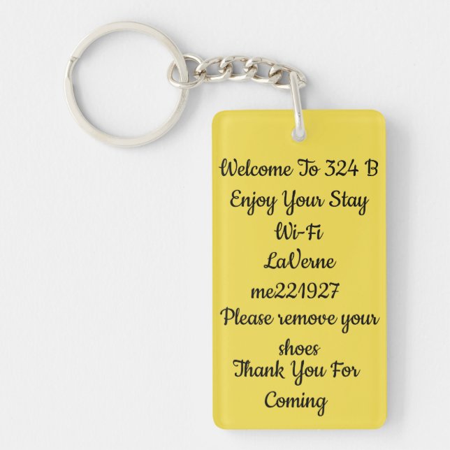 Hotell eller en BNB-nyckelmärkre för din gäst Nyckelring (Framsidan)