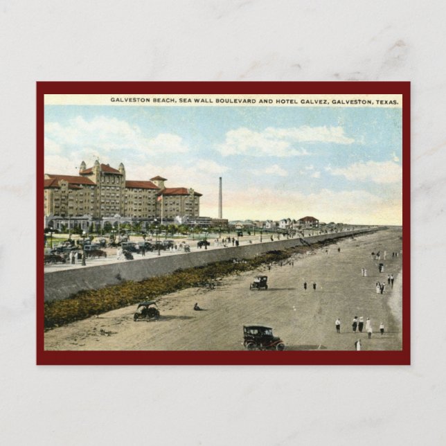 Hotell Galvez, Galveston, Texas 1924 Vintage Vykort (Framsida)