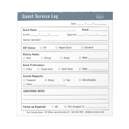 Hotell Gästservice Logotyp Minimalistisk  Anteckningsblock