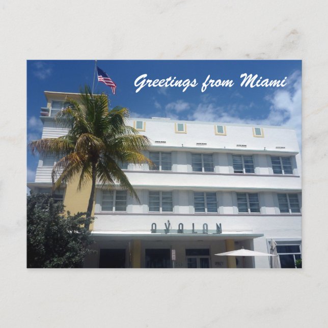 hotell hälsning miami vykort (Framsida)