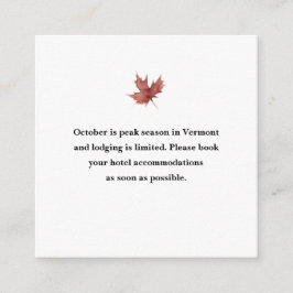 Hotell i hösten Mountain Bröllop Tilläggskort