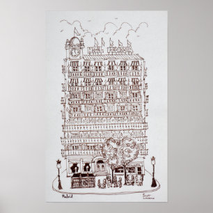Hotell Mediodia, Madrid, Spanien Poster