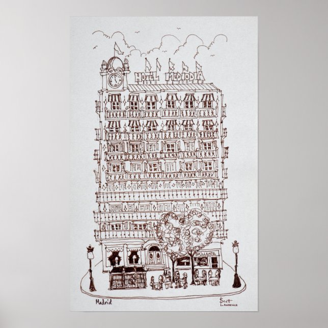 Hotell Mediodia, Madrid, Spanien Poster (Framsidan)